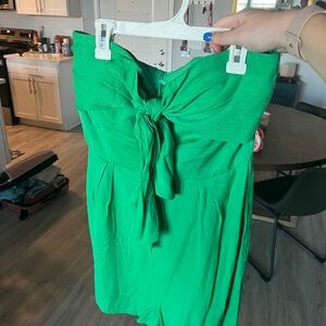 Green Strapless Romper